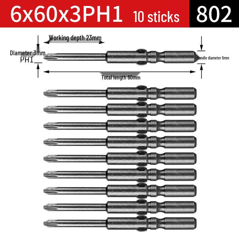 802 & 801 Elektrische Schraubendreherbits, 800 Magnetischer S2-Bit, 6mm Schraubendreherbit, 5 Verlängerte, 4 Bohrer