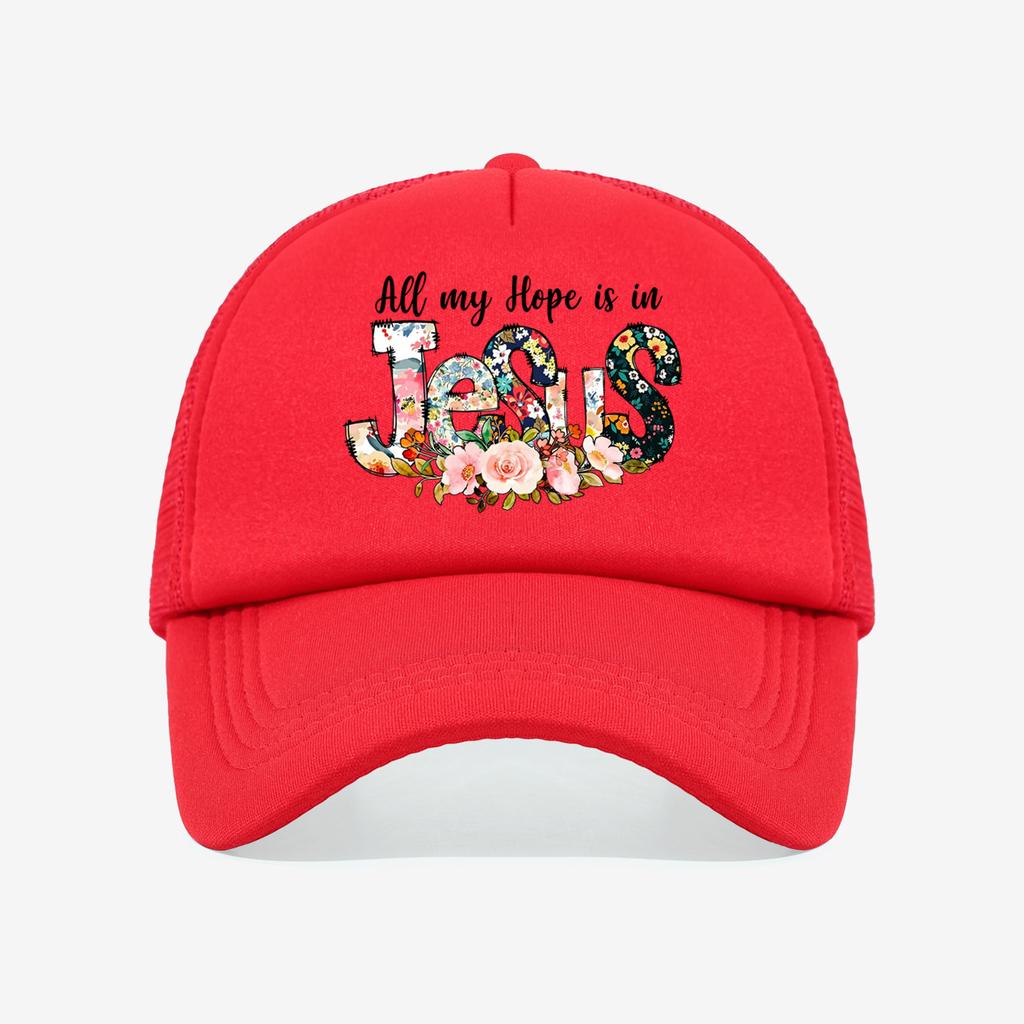 1PC American Retro Flower Jesus Mesh Hat | Multi Color Contrast+Breathable Mesh Fabric Belief Wearing Needs