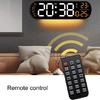 Large Digital Wall Clock Temperature Date Week Timing Lightsensing