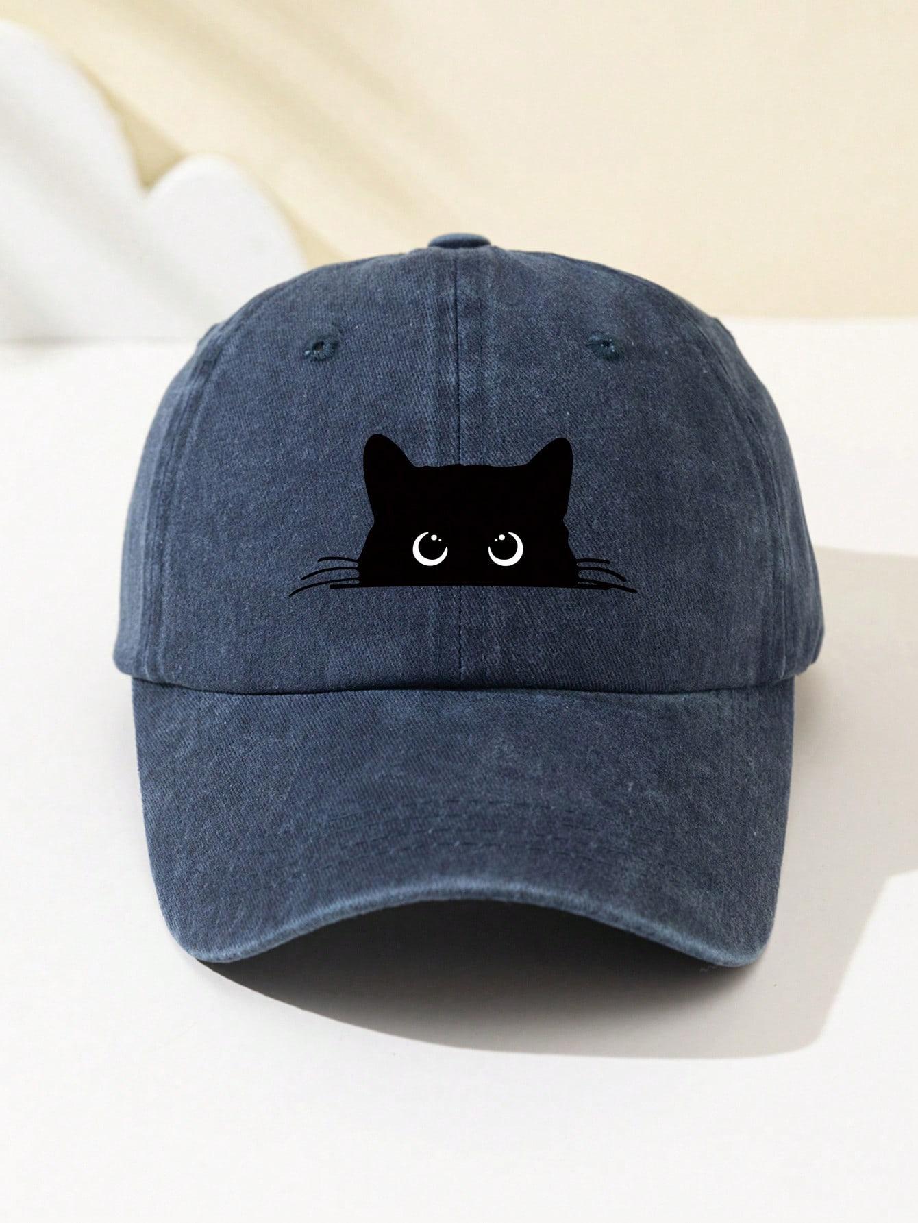 

Cute cat printed baseball cap for men and women, suitable for daily leisure, versatile duckbill cap, travel and hiking Adjustable