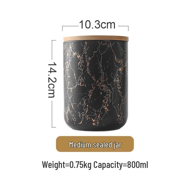 YIXI Gold Marble Ceramic Storage Jar