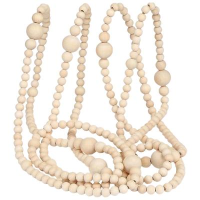 INS Nordic 3.6m Extra Long Wooden Bead Garland for Christmas Tree and Fireplace Decorations