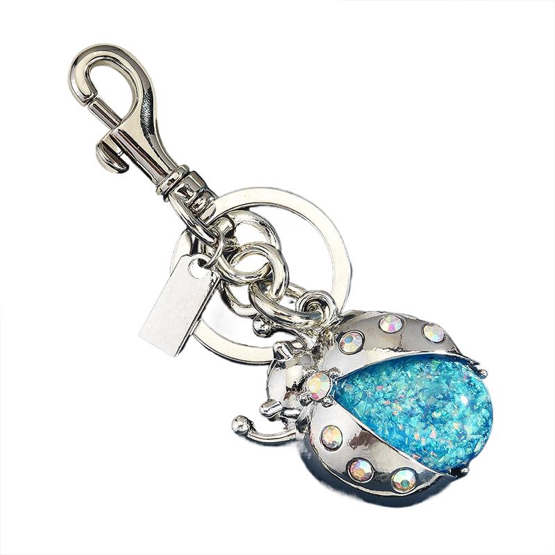 Металлический брелок-божья коровка Сверкающий брелок-божья коровка Подвеска Насекомые Брелок-цепочка Украшение для сумки Кошелька