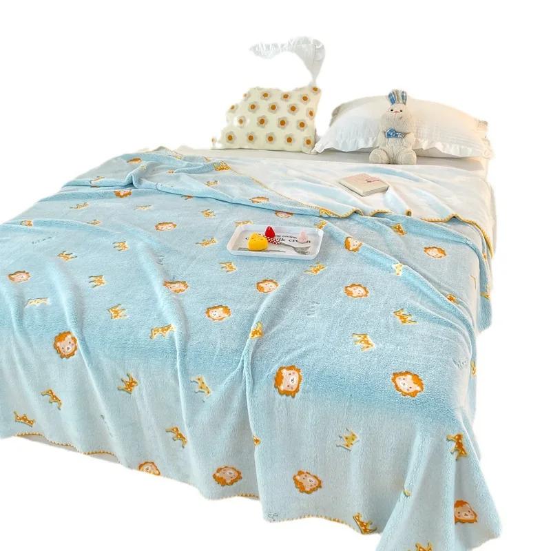 New Cloud Plush Blanket Embossed Shell Edge Multi functional Air Conditioning Blanket Sofa Cover Blanket