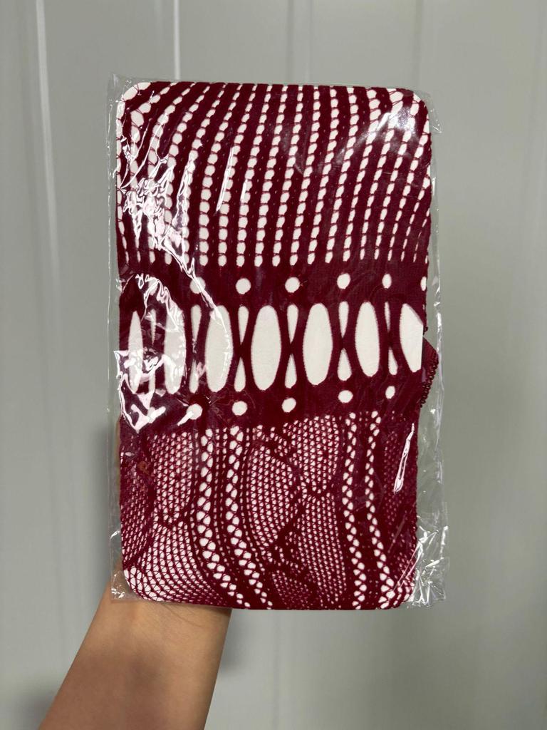 Sexy Fishnet Lace Stockings with Vertical Stripes & Heart Patchwork