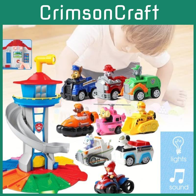 Back Pull Watchtower Vehicle Children Puzzle Toy Set Lookout Electric