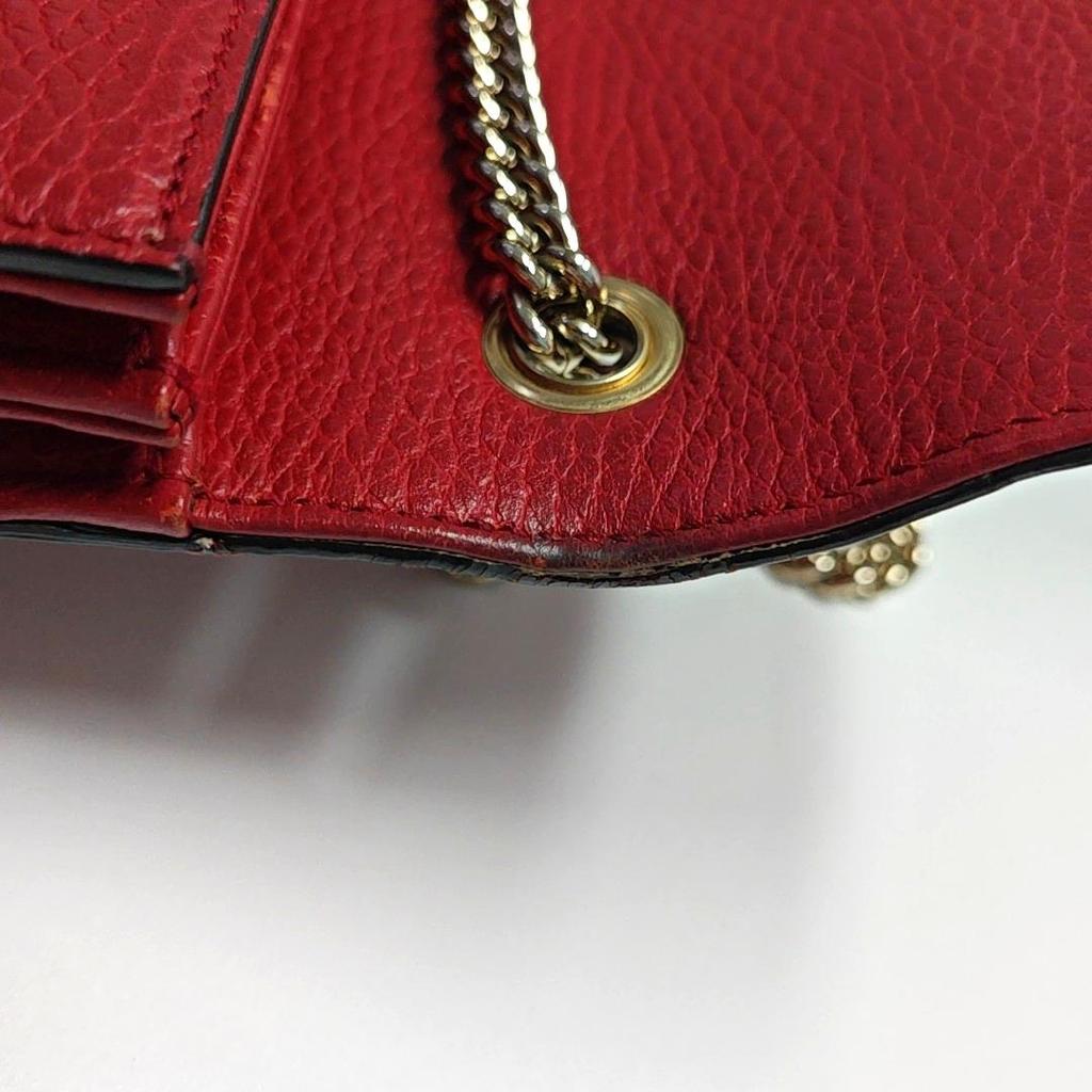 [Pre-Owned] Gold Double G Chain Shoulder Strap Crossbody Accordion Bag - Very Good #SRO28O