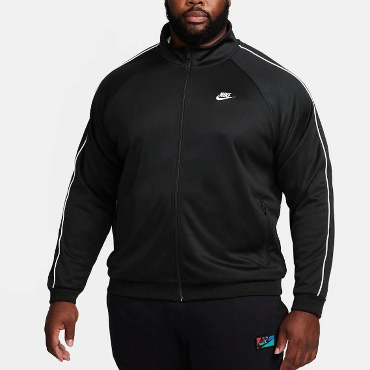 Nike Alphabet Logo Print Zip-Up Stand Collar Long Sleeve Jacket Men Jacket Black DX0670-010