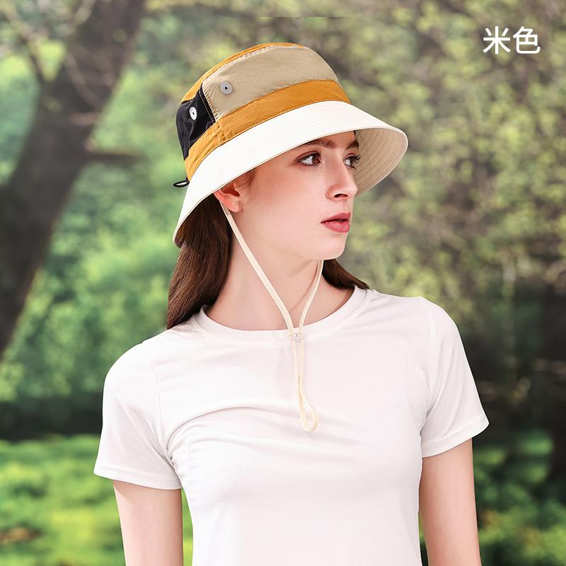 

Summer sunshade sunscreen color matching bucket hat women s fashion versatile outdoor mountaineering hat men s hiking camping travel hat One size