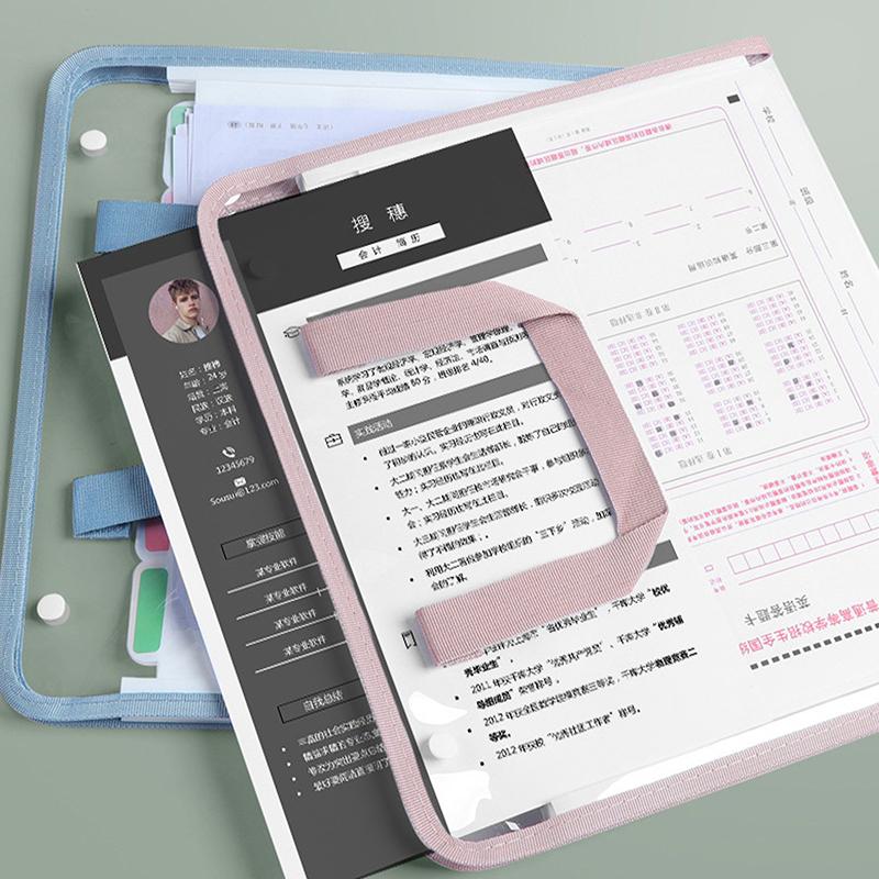 Expandable File Storage Pocket With Built-In Organizer Large Capacity Portable Transparent Waterproof Tote Folder