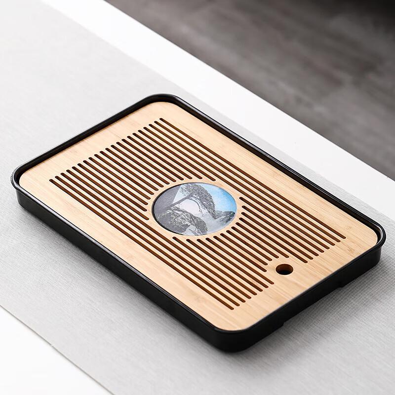 Chaxun Japanese Style Melamine Bamboo Dry Tea Tray