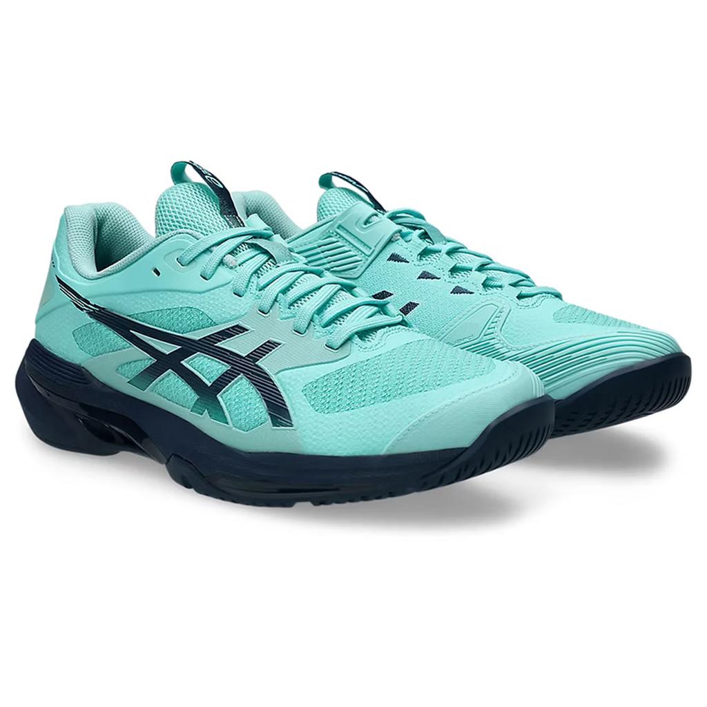 Asics Solution Speed FF 4 Bequeme Rutschfeste Stützende Leichte Niedrige Tennisschuhe Herren Sneaker Blau Grün 1041A532-401