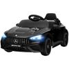 Kids Electric Car, Mercedes Design, 12V Motors, Remote Control, LED Lights, Music, for Children 3-6 Years, Black