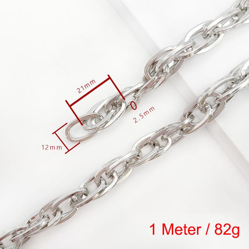 1 Meter Aluminum O-Shaped Twist Double Chain for DIY Necklace Bracelet Jewelry Making Clothing Bag Component Accessory Supplies