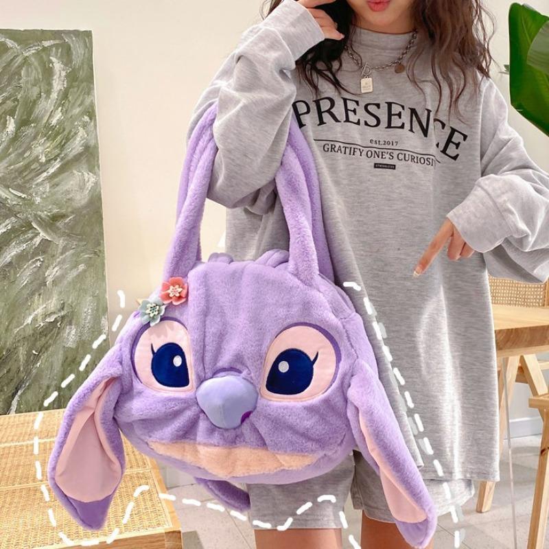 Fashion Large-capacity Bag Women's New Cute Bear Head Plush Shoulder Bag Funny Cartoon Monster Handbag