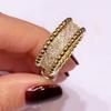 Lindon Classic Copper Alloy Zircon Ring Ladies Jewelry Wedding Promise Party Gift
