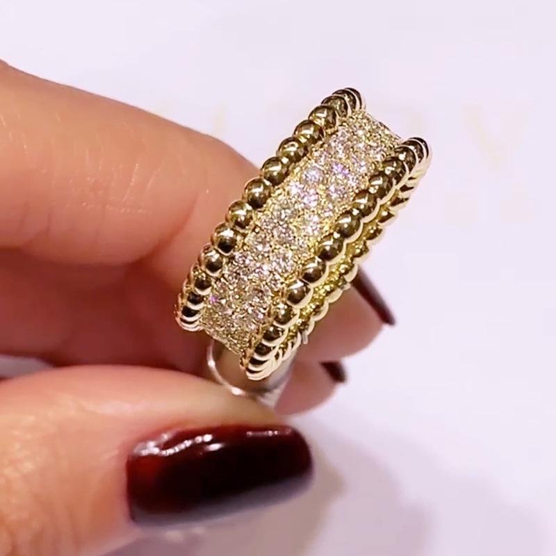 Lindon Classic Copper Alloy Zircon Ring Ladies Jewelry Wedding Promise Party Gift