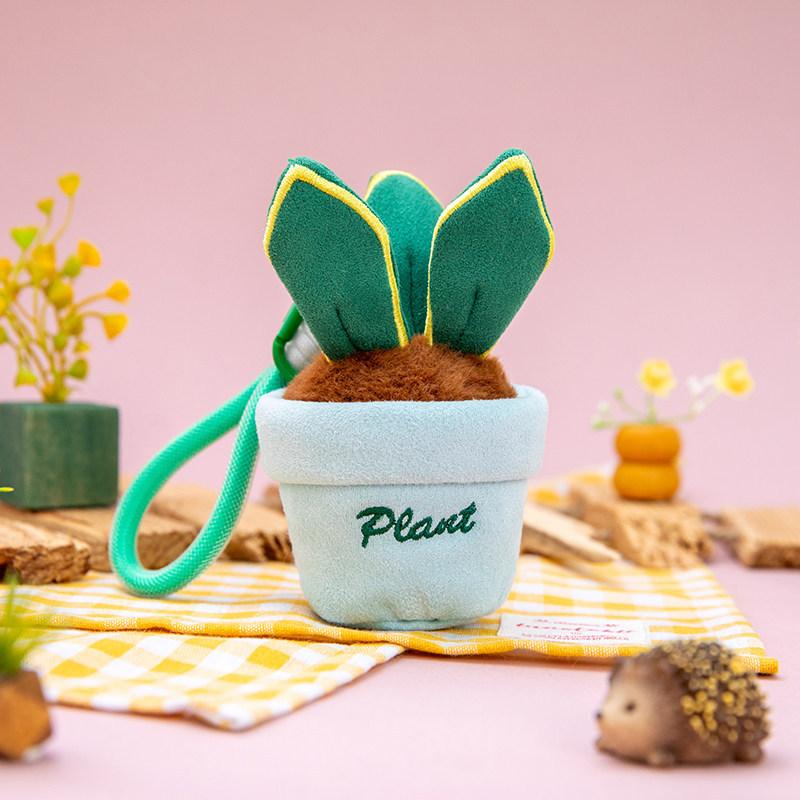 Plant Series Plush Pendant Simulation Plants Cactus Wealth Tree Dandelion Lavender Creative Keychain Hangings For Gifts