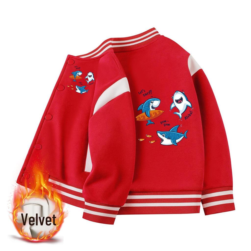 Kinder Baseballjacke mit Fleece-Futter - Lässige Herbst-/Winter-Oberbekleidung