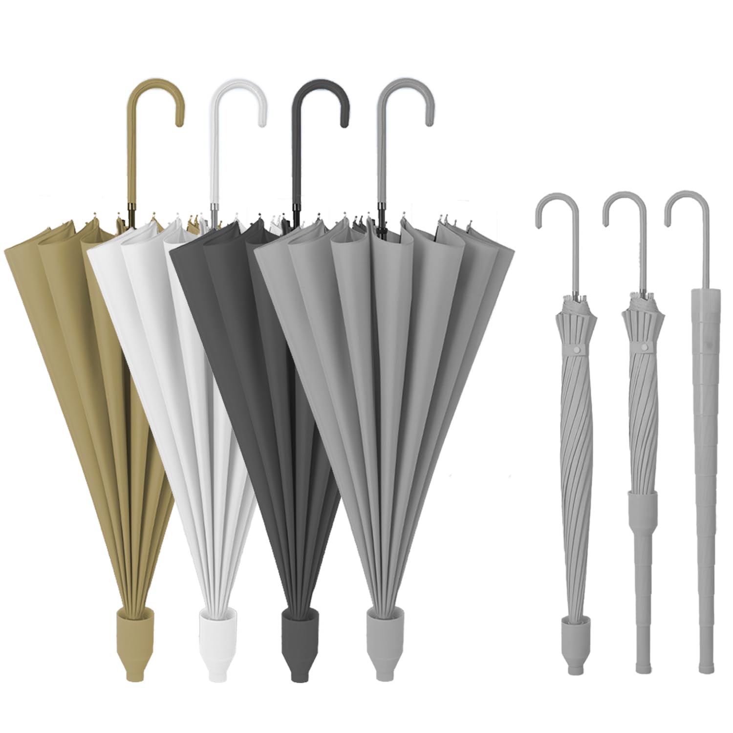 

TVVTO Длинный зонт с водонепроницаемым чехлом и большим безопасным 16 Прочный и подходит для дождя и идеально подходит для мужчин и подходит для тайфунов и дождливой машины