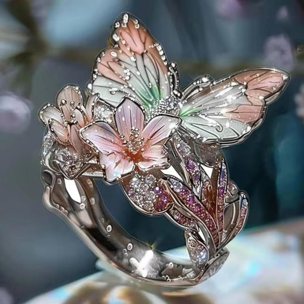 Crafts Vintage Rings Jewelry Accessories Finger Decorations Fashion Butterfly Ring