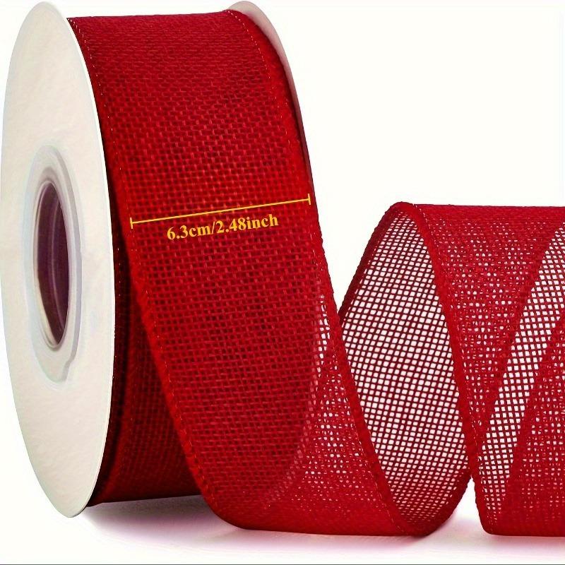 

Лента из красной мешковины с проволочным краем, 2,48 дюйма x 10 ярдов — идеально подходит для больших бантов, гирлянд и уличных украшений 1 roll