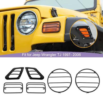 Faro Delantero de Coche Luz de Señal de Giro Decoración Cubierta de Pantalla Lámparas Pegatinas Ceja de Rueda Para Jeep Wrangler TJ 1997-2006 Accesorios Exteriores