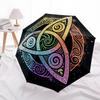 1pc Triquetra, Cosmic Automatic Open/close Folding Compact Umbrella, 8-Rib Sturdy Canopy, Lightweight Portable, Commuting Use, Gift, 072
