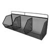 3 Grids Hanging Basket Wall Mount Slanted Opening Metal Wire Storage   for Kitchen Bathroom Laundry Room