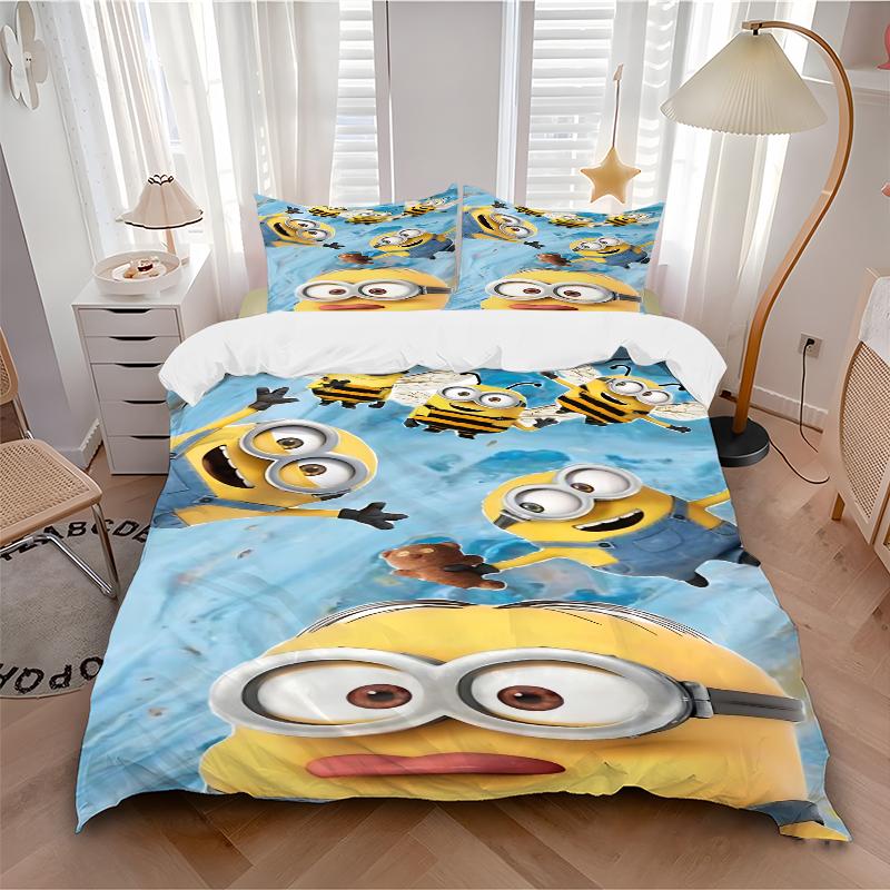 3Pcs Despicable Minions Adventure Bedding Sets For All Sizes New 3D Printed Bed Cover Comforter Duvet Cover Pillowcase Bedroom Decoration