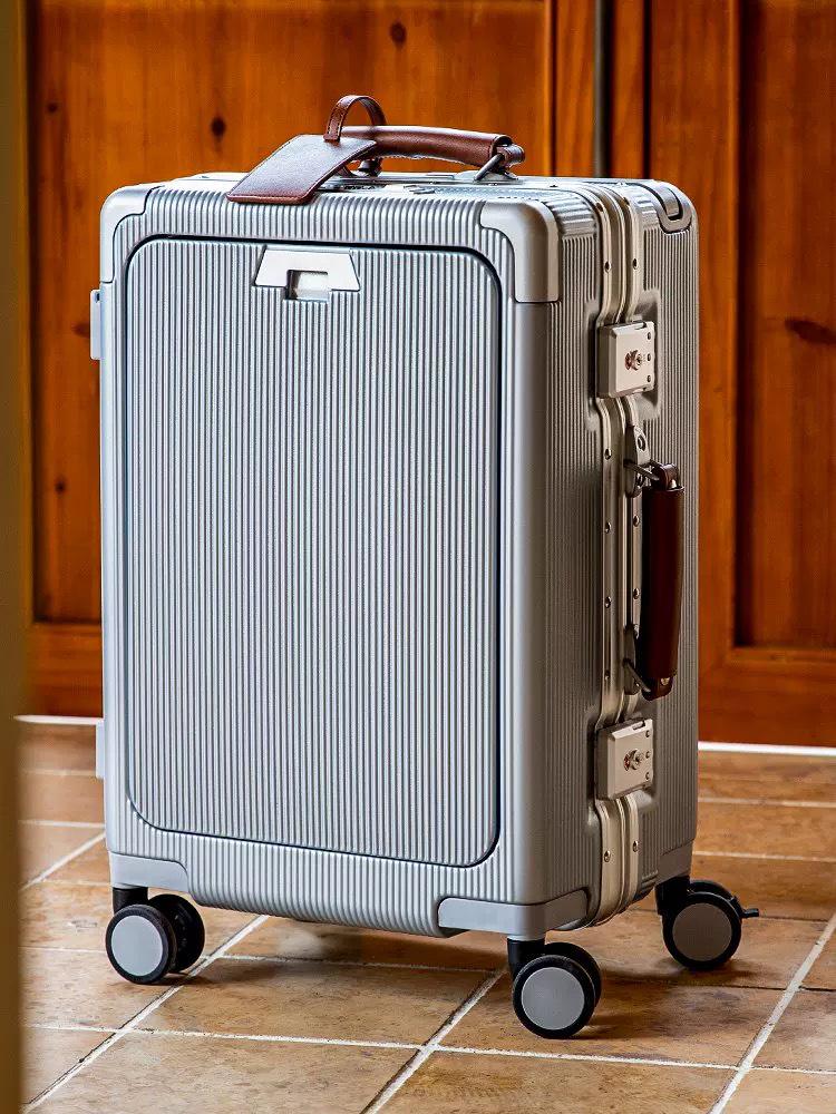Drop-Resistant 24" Front-Opening Suitcase Set with Lock (20" Carry-On Included)