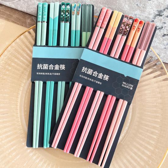 5 Pairs Reusable Plastic Chopsticks BPA-Free Dishwasher-Safe Non-Slip Fiberglass Chopsticks Chinese Japanese Chopstick Gift Set