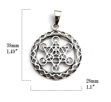 [Carmelo Accessories] Fruit of Life Metatron's Cube, Fruit of Life, Divine Geometry, Silver 925 Pendant, Pen Top