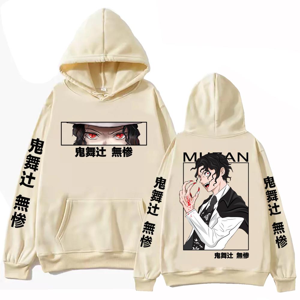 Anime Demon Slayer Muzan Kibutsuji Hoodie Harajuku Hip Hop Pullover Tops Sweatshirt Gift