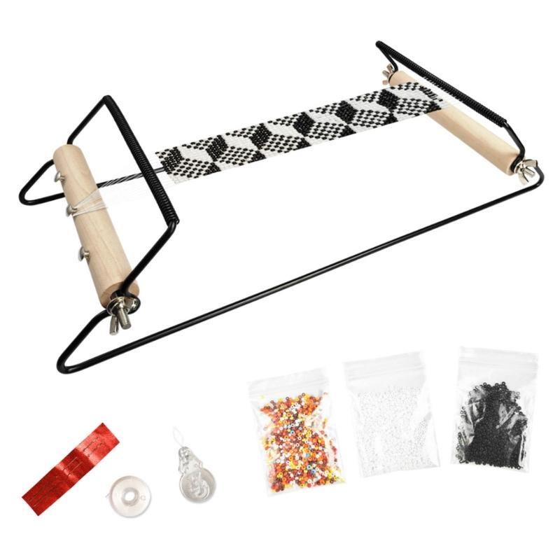 

Large Metal Frame Beading Machine Durable DIY Beads Loom Jewelry Weaver for Unique Bracelets Beaded Accessories 1