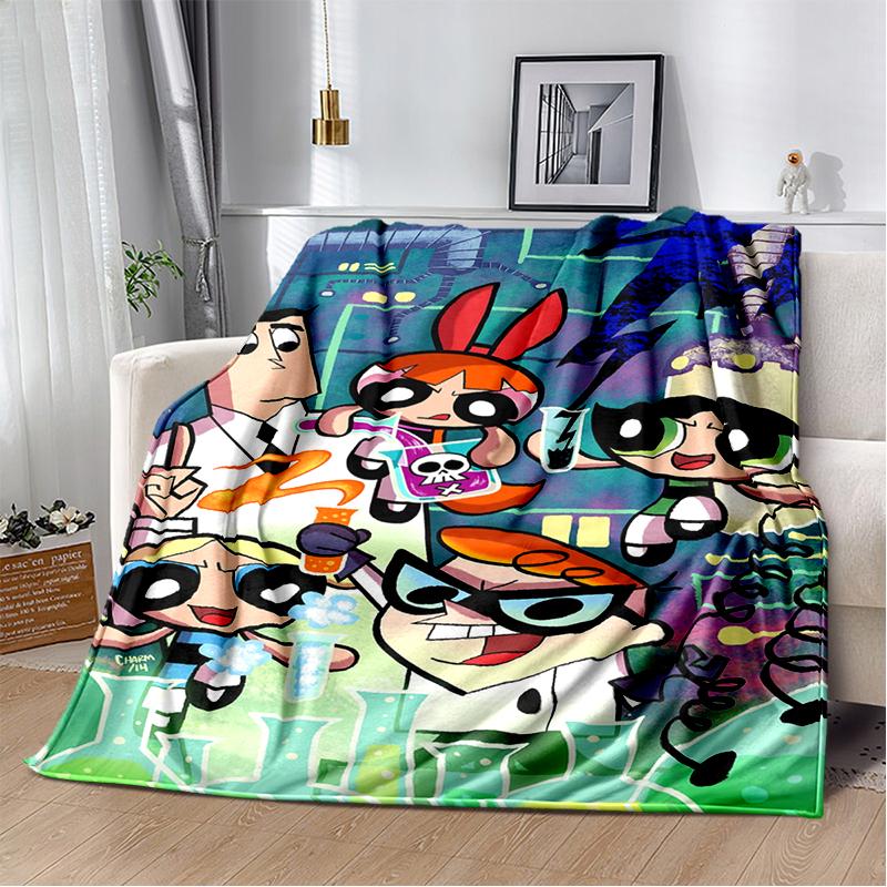 29 Style New Kawaii P-Powerpuff Girl Cartoon Blanket,Soft Throw Blanket for Home Bedroom Bed Sofa Travel Picnic Cover Kid Gift