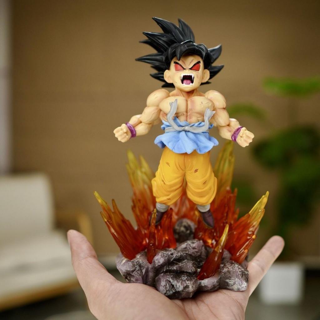 19CM Anime Dragon Ball Son Goku Figure Red Eye Model Doll Dragon Ball Toy Action Figure PVC Sitting Position Earth Dragon Ball