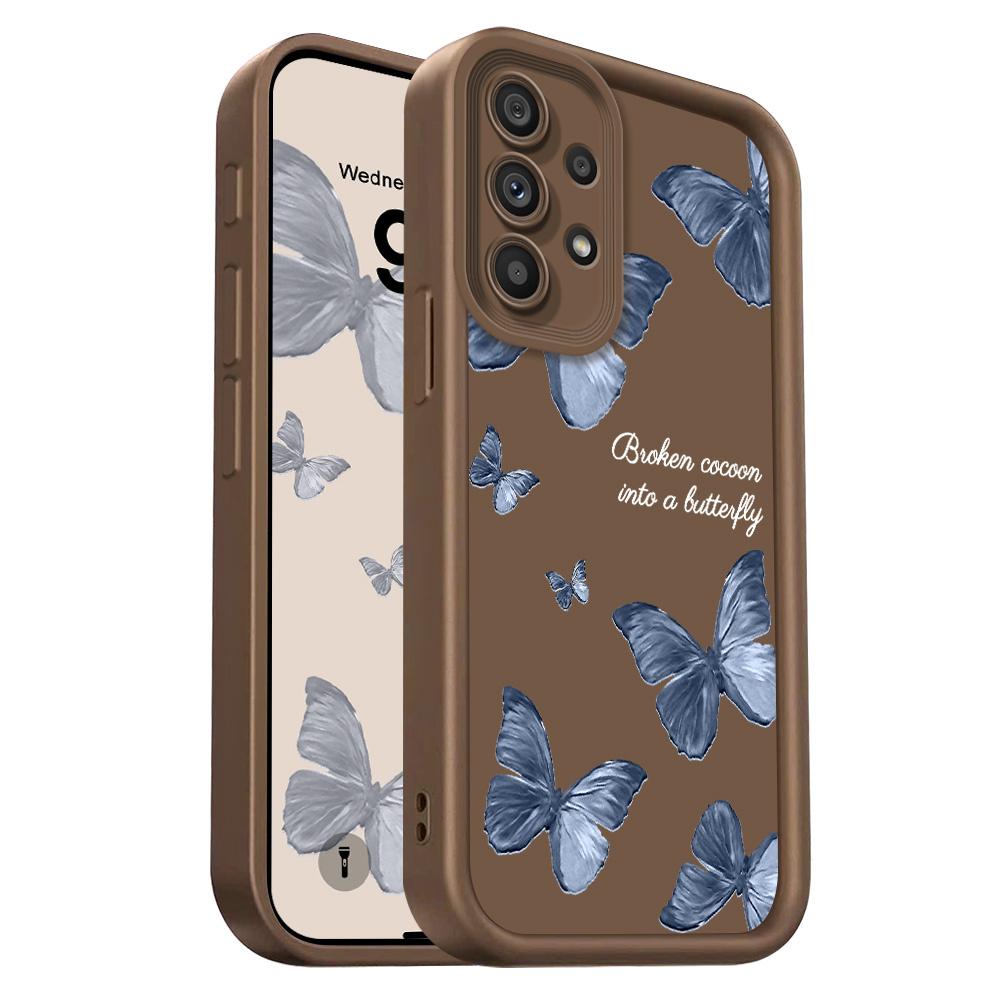 Flying Butterflies Phone Case For Samsung Galaxy A54 A34 A14 A73 A53 A33 A23 A13 A72 A52 A52S A32 A22 A71 4G 5G Staircase Soft C