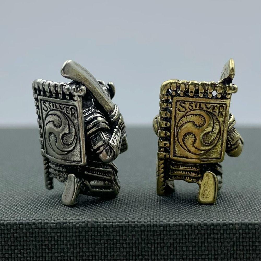 Japanese Broadsword Samurai Paracord Woven Bracelets Beads Brass Pendants Hangings Charms DIY Backpack Lanyard Pendants EDC
