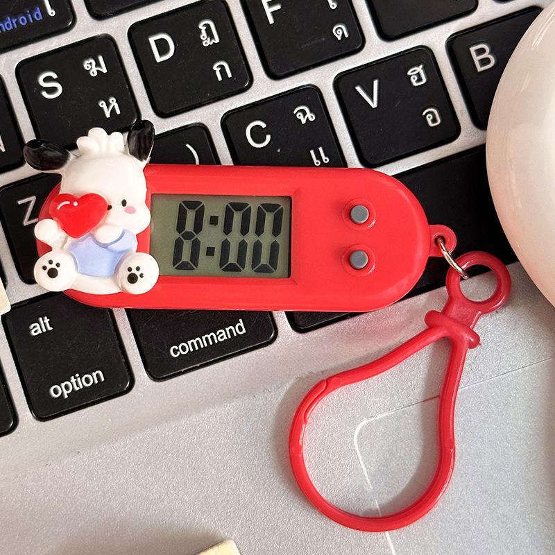 Cartoon Pochacco Digitaluhr Mini Elektronische Uhr Tragbare Ovale Uhr Studenten Prüfungs Uhr Mit Schlüsselanhänger