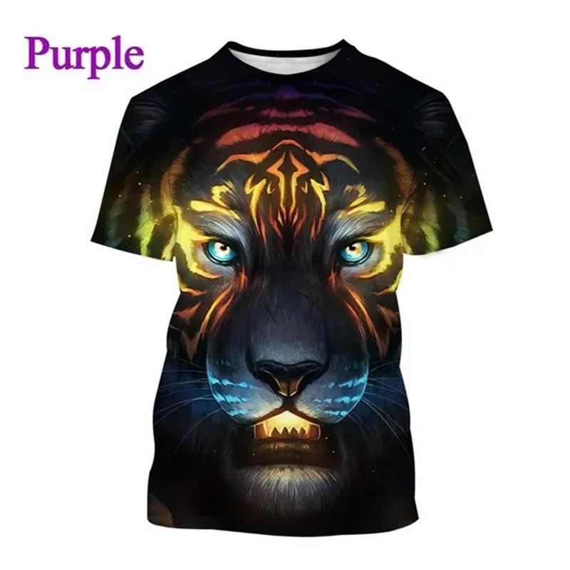Tiger 3D T Shirt Men Women Summer Fashion Short Sleeve Printed Animal T-Shirt Cool Tops T-Shirts Unisex