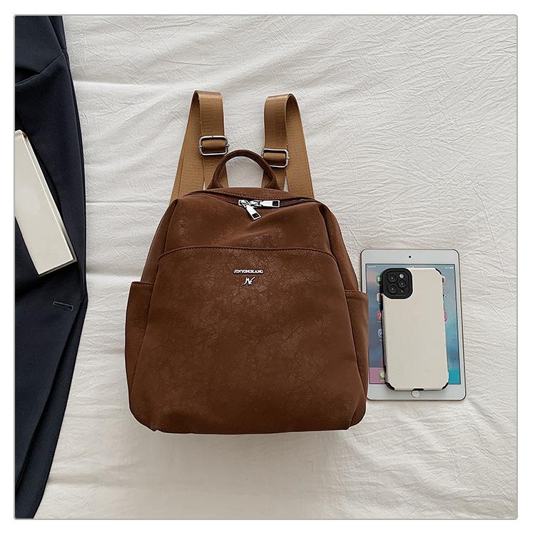 Simple and large-capacity travel backpack women's bag 2025 new fashion casual backpack retro student schoolbag