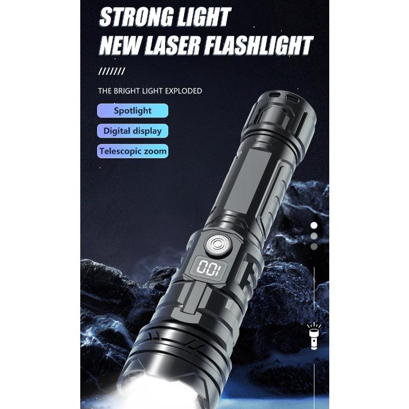 High Power  LED Flashlights Built-in battery USB Rechargeable Strong Hand Light Multifunctional Torch Lamp For Emergency Camping