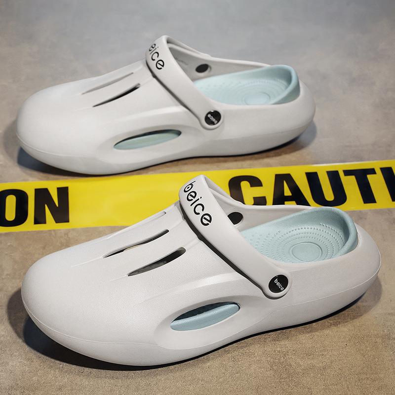 

Stepping on shit slippers men s summer wear soft-soled bag head dual-purpose sports and leisure beach shoes sandals couple 35/36