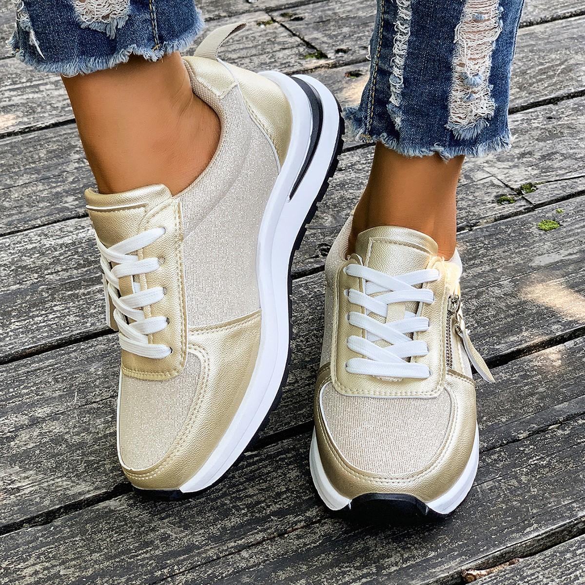 

Women Sneakers Thick Soled Round Head Fashion Shoes Women Comfortable Breathable Casual Wear-resistant Sneakers Zapatos De Mujer 35