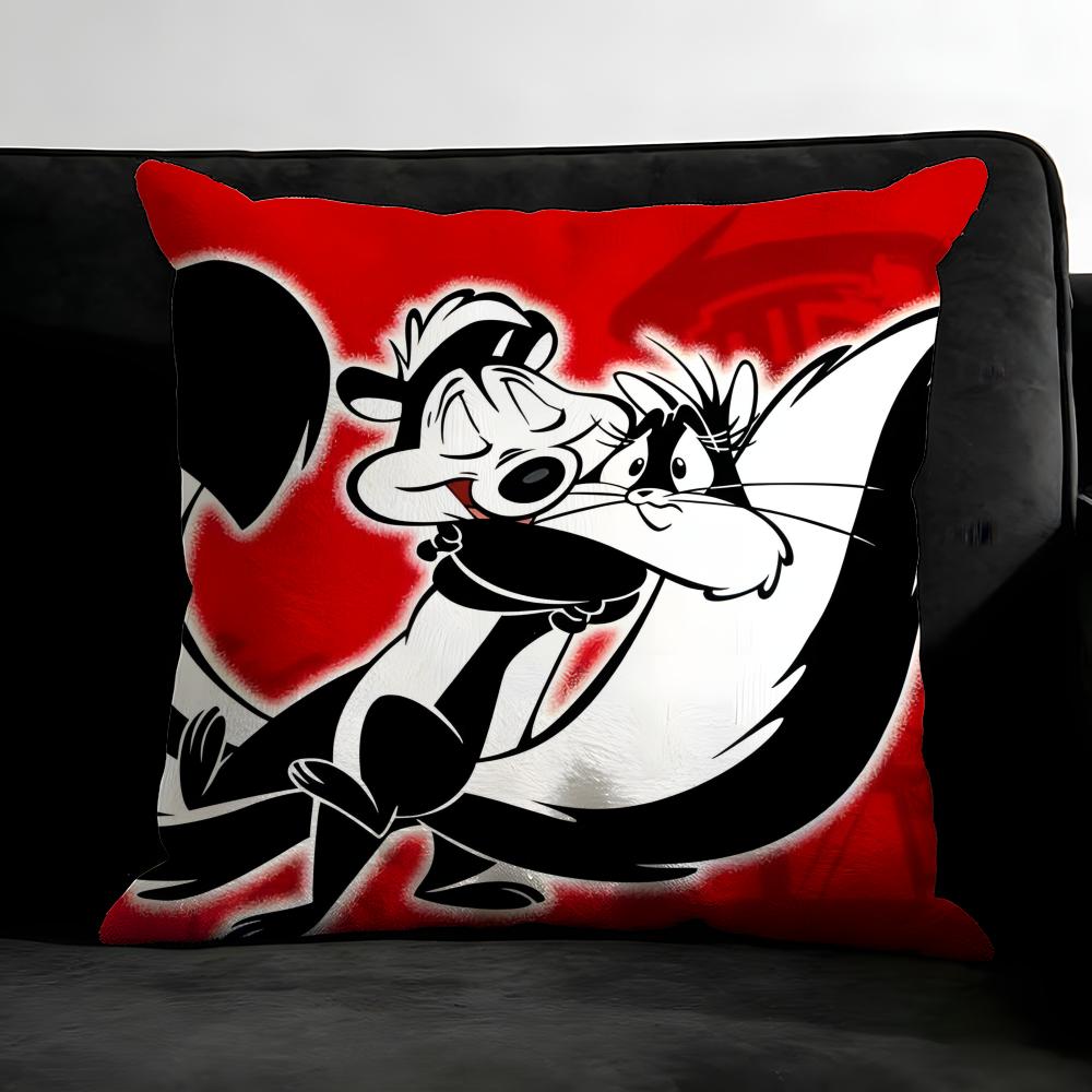 PPepe LeE Pew Cartoon Cushion Cover Pillowcase Ultra Soft Skin Friendly Fabric Cloud Like Comfort Concealed Zipper