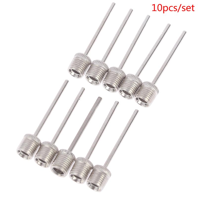 10Pcs Stainless Steel Pump Pin Sports Ball Inflating Pump Needle For Football