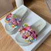 Fashion Thicken Soled Crystal&Paillette Platform Sandals Woman Flats Slip On Slippers Slip On Ladies Flipflops Open Toe Slides Pantuflas