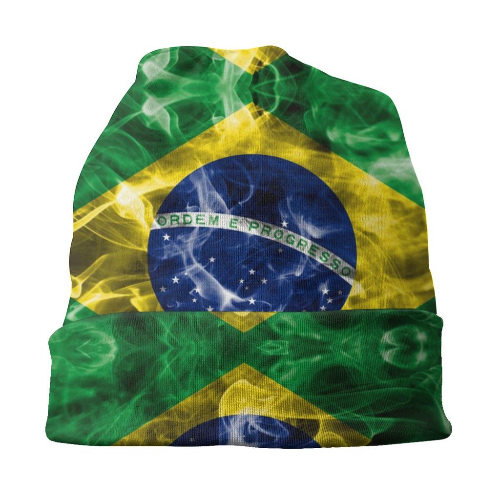 Coole Winter warme Damen Unisex Strickmützen Unisex Erwachsene brasilianische Flagge Skullies Beanies Caps Brasilien Motorhaube Hüte