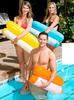 Foldable Inflatable Pool Hammock with Backrest, Dual-Use Floating Mat & Water Lounger